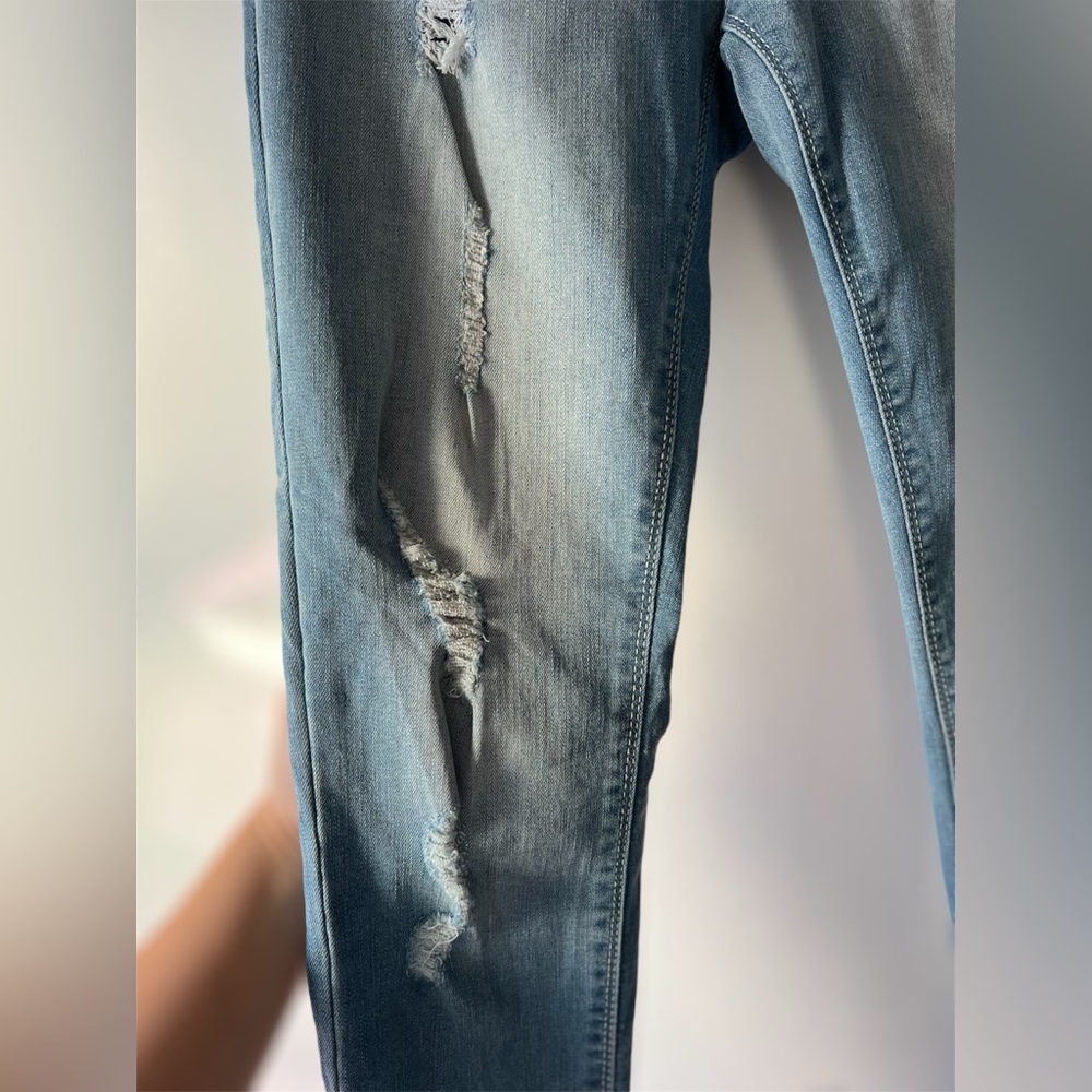 Indigo Rein Women’s Jeans Curvy Fit Juniors Size 9 High Rise Distressed Skinny - Picture 4 of 9